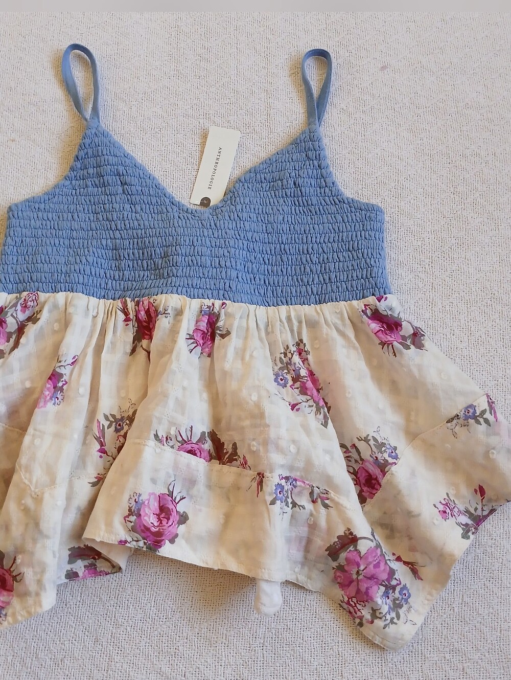pilcro ♡ heritage hankey hem tank small anthropologie boho fairy cottage romanti